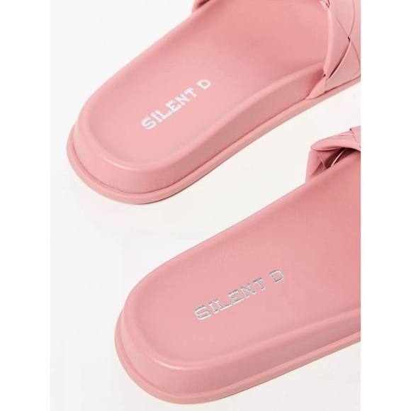 Anthropologie Silent D Woven Pink Braided Slide Sandals NWT Size 9 - Picture 4 of 9